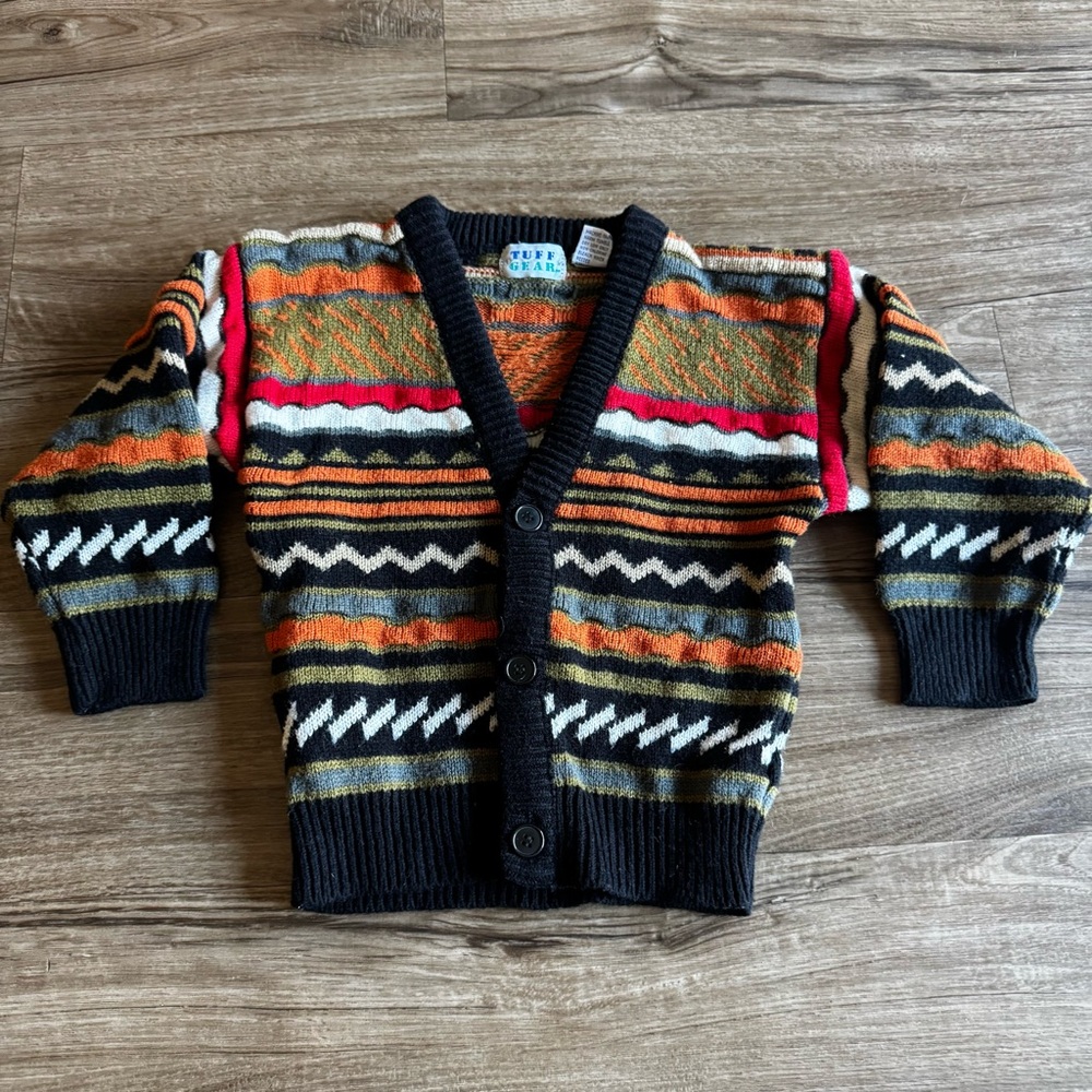 Vtg 80s 90s coogie style cardigan kids size 4